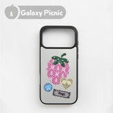 Tagi. Inspire Strawberry Magnetic Phone Case / Shining Blossom Rhinestone Phone Charm iPhone 16 17 Pro/Pro Max