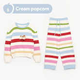 Tagi. "Haha & Popcorn" color stripe soft home wear set