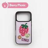 Tagi. Inspire Strawberry Magnetic Phone Case / Shining Blossom Rhinestone Phone Charm iPhone 16 17 Pro/Pro Max