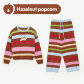 Tagi. "Haha & Popcorn" color stripe soft home wear set