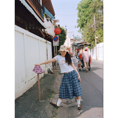 Tagi. Narrow-brimmed Dots Woven Hat