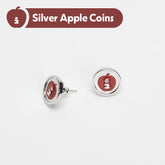 Tagi. Gold Coin Smiley Apple Earrings/Ear Clips