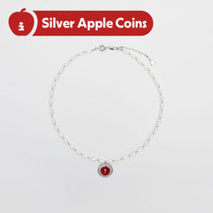 Tagi. Gold Coin Smiley Apple Necklace