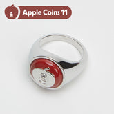 Tagi. Gold Coin Smiley Apple Ring