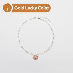 Tagi. Gold Coin Smiley Apple Necklace