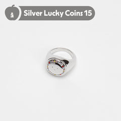 Tagi. Gold Coin Smiley Apple Ring