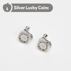 Tagi. Gold Coin Smiley Apple Earrings/Ear Clips