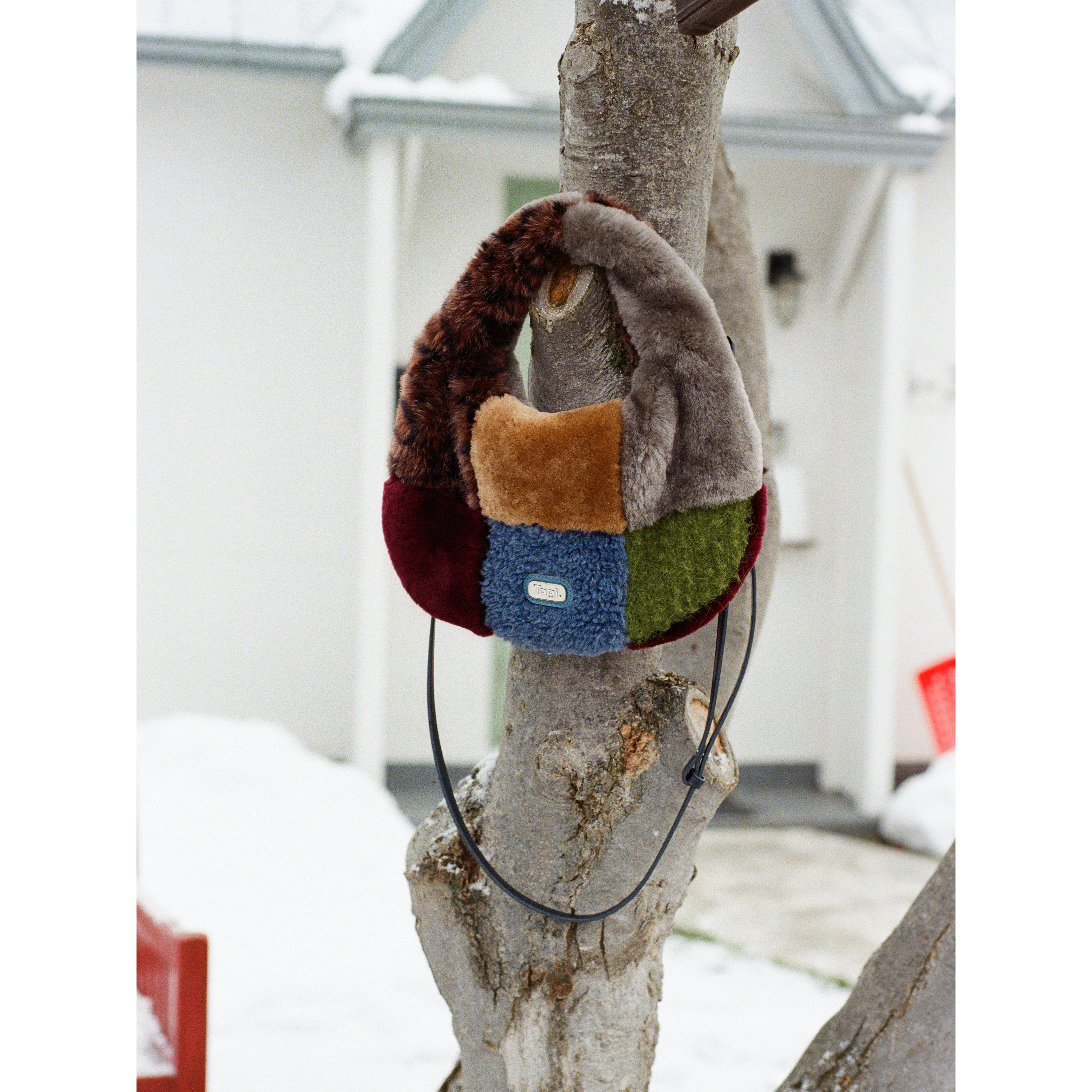 Tagi. Fuzzy Patchwork Shoulder Bag