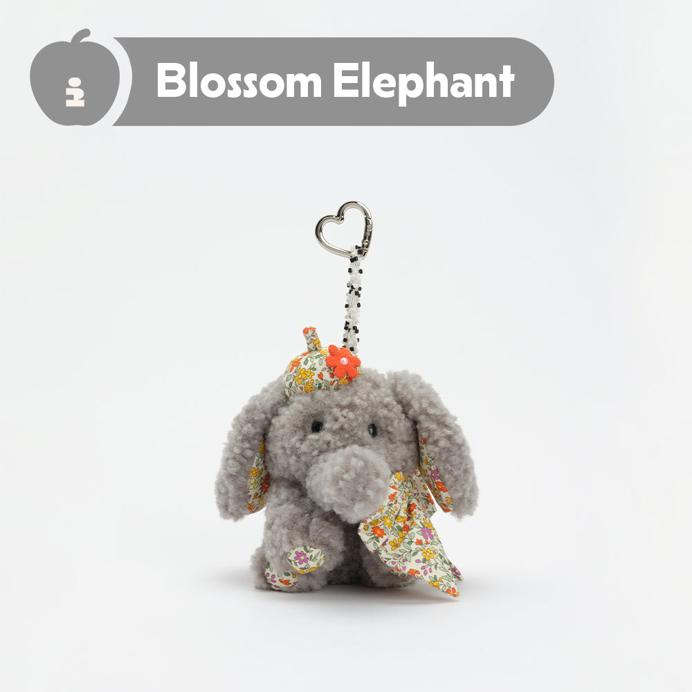 Tagi. Elly Grey Elephant Plush Bag Charm Pendant