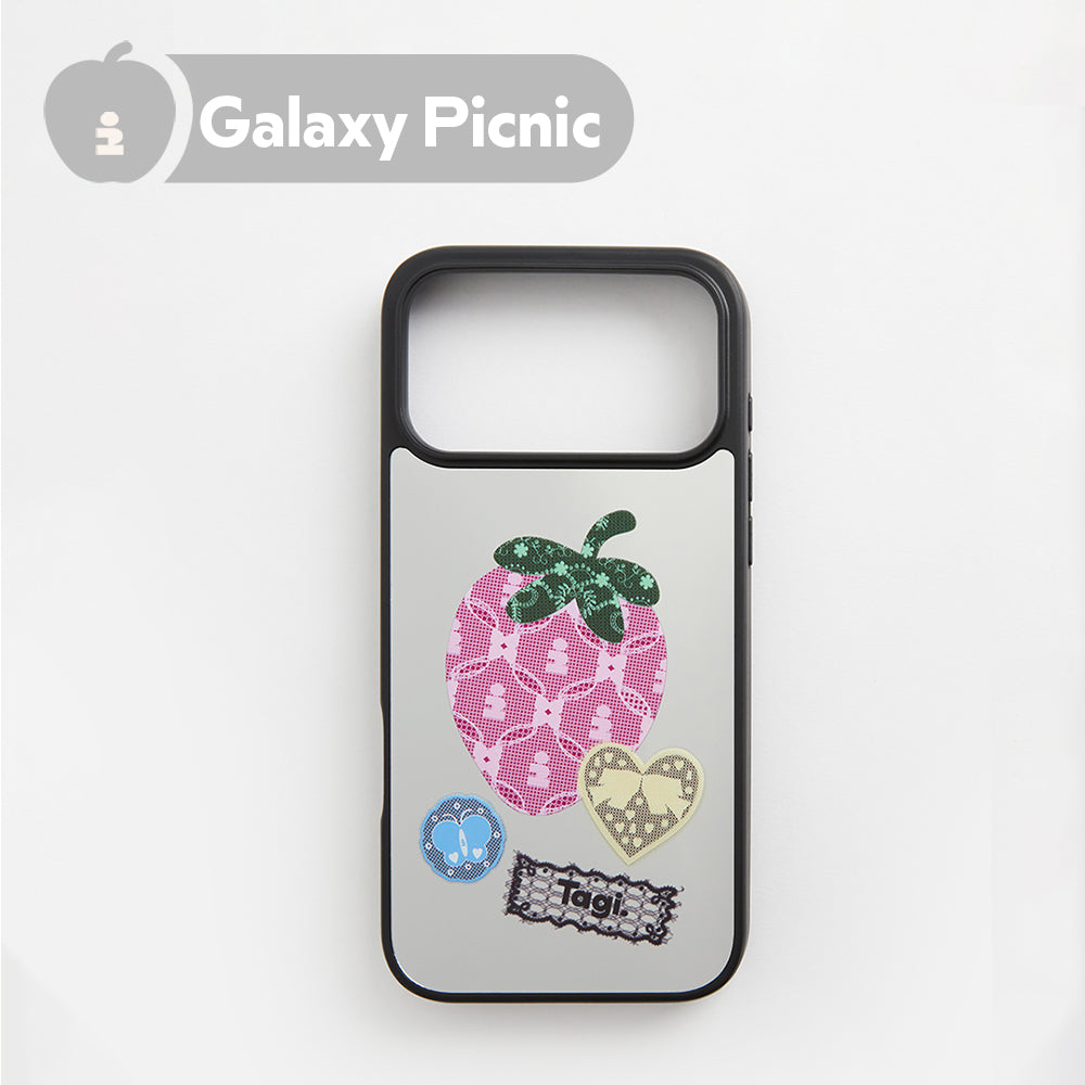 Tagi. Inspire Strawberry Magnetic Phone Case / Shining Blossom Rhinestone Phone Charm iPhone 16 17 Pro/Pro Max