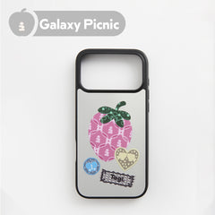 Tagi. Inspire Strawberry Magnetic Phone Case / Shining Blossom Rhinestone Phone Charm iPhone 16 17 Pro/Pro Max
