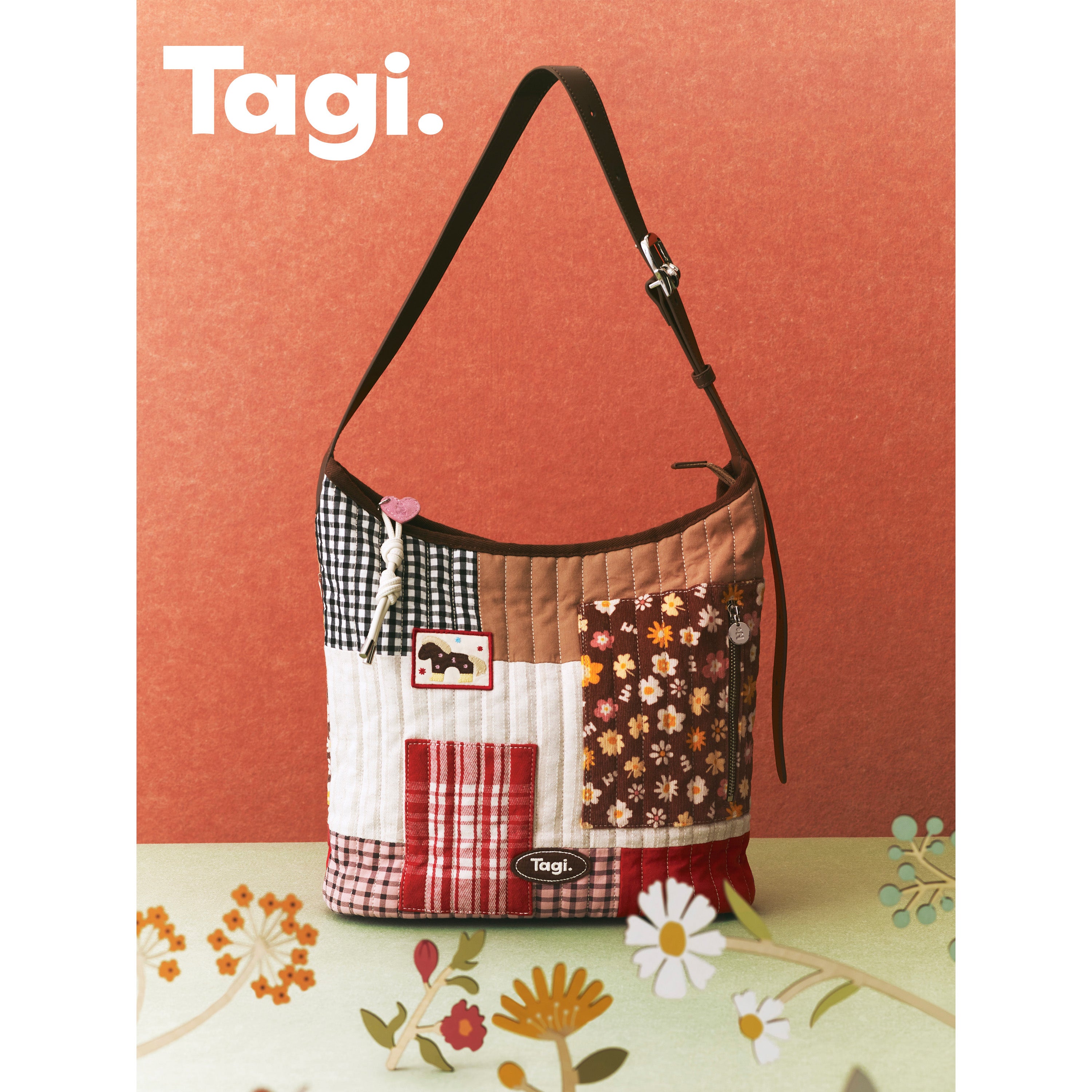 Tagi. Magi Patchwork Hobo Shoulder Bag