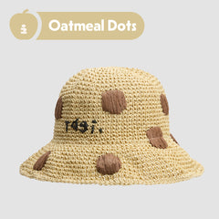 Tagi. Narrow-brimmed Dots Woven Hat