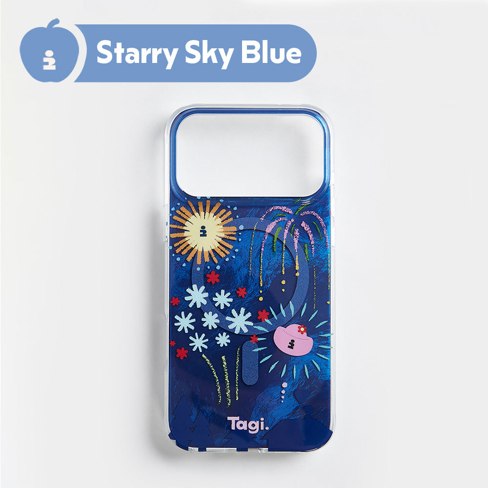 Tagi. Fireworks Shining Magnetic Phone Case & Mahjong Luck Spinner Magnetic Rotating Phone Holder