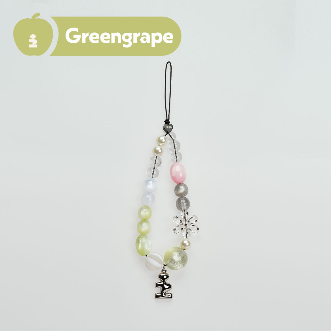 Tagi. Green Grape Floret Candy Phone Chain