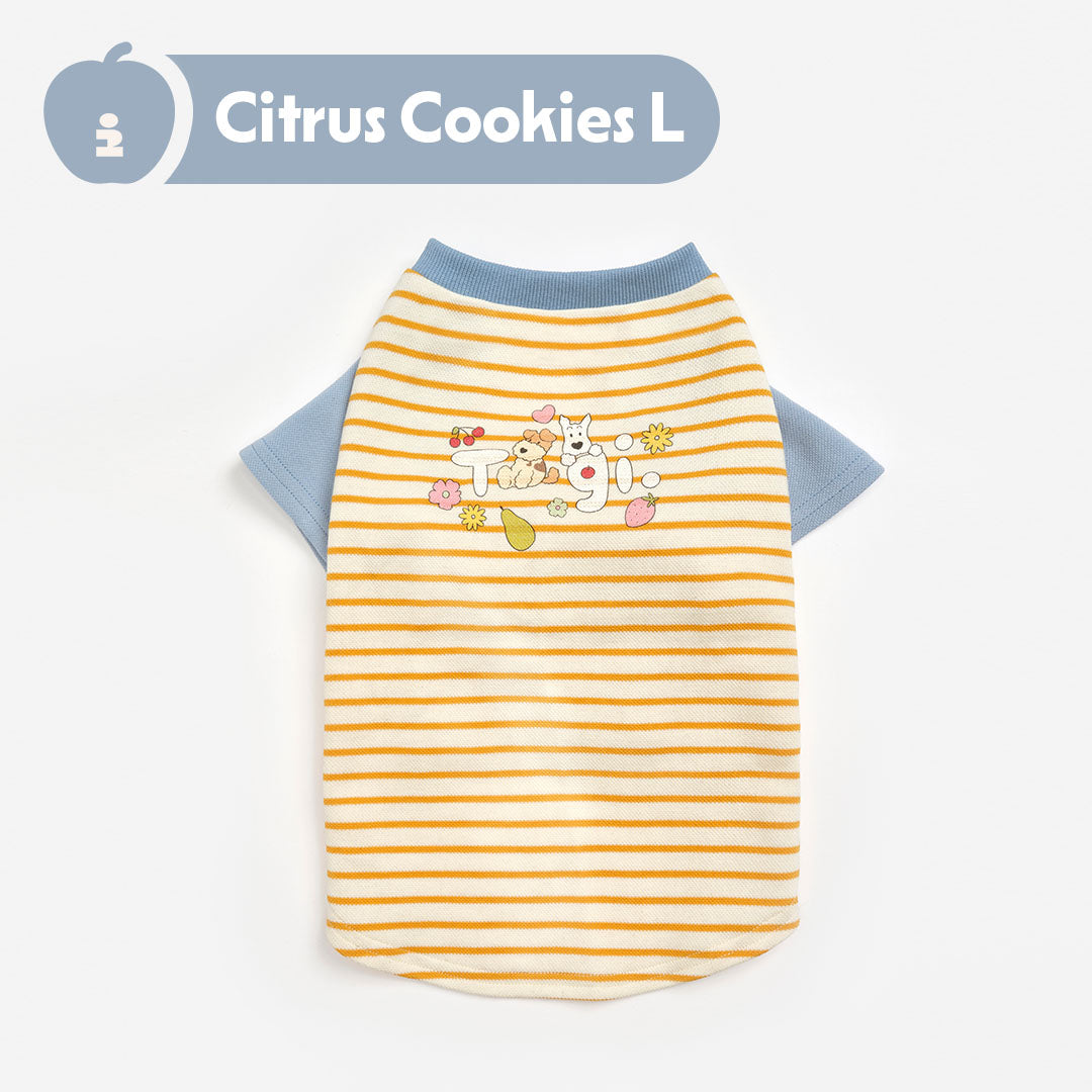 Tagi.Haha& Popcorn Pet Raglan Stripe T-shirt