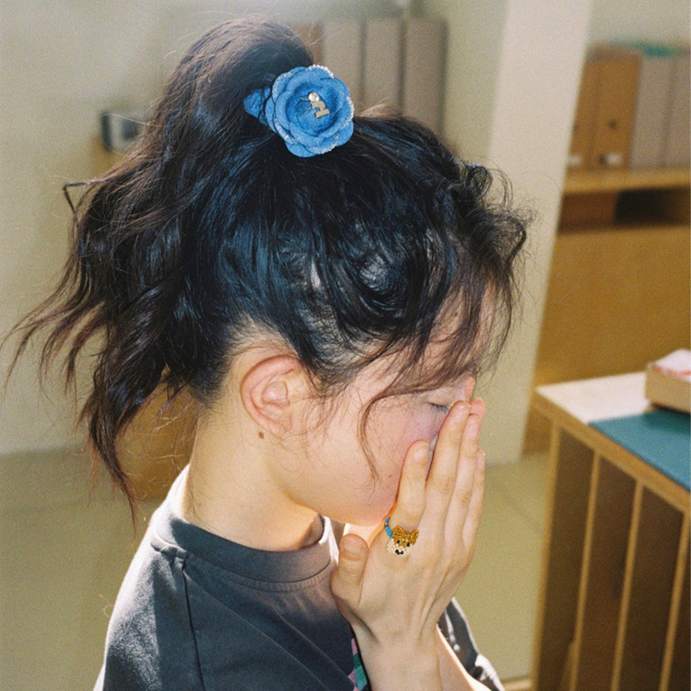 Tagi. Demin Flower Hair Tie
