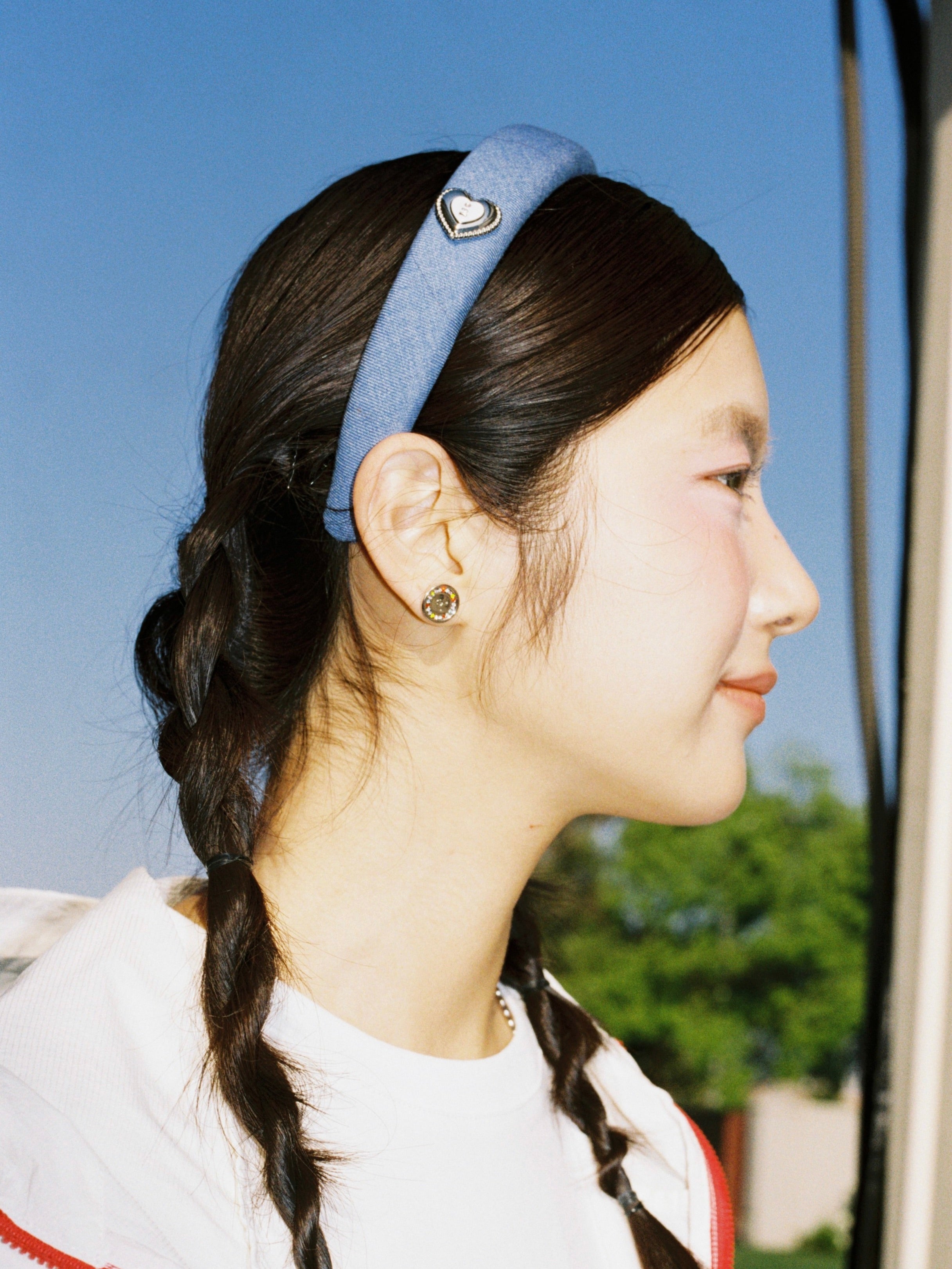 Tagi. Gold Coin Smiley Apple Earrings/Ear Clips