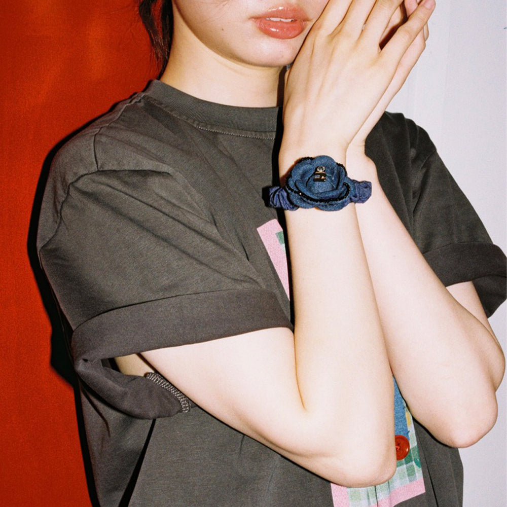 Tagi. Demin Flower Hair Tie