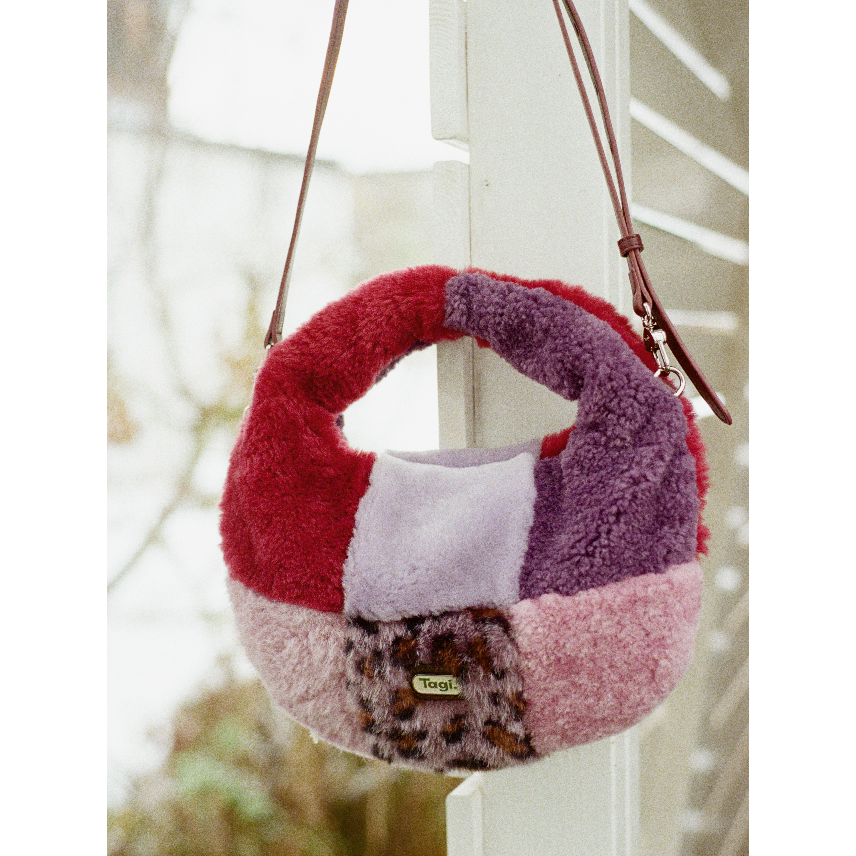 Tagi. Fuzzy Patchwork Shoulder Bag