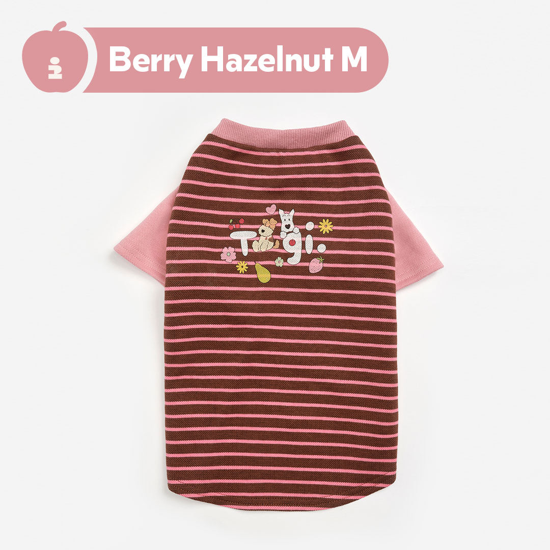 Tagi.Haha& Popcorn Pet Raglan Stripe T-shirt