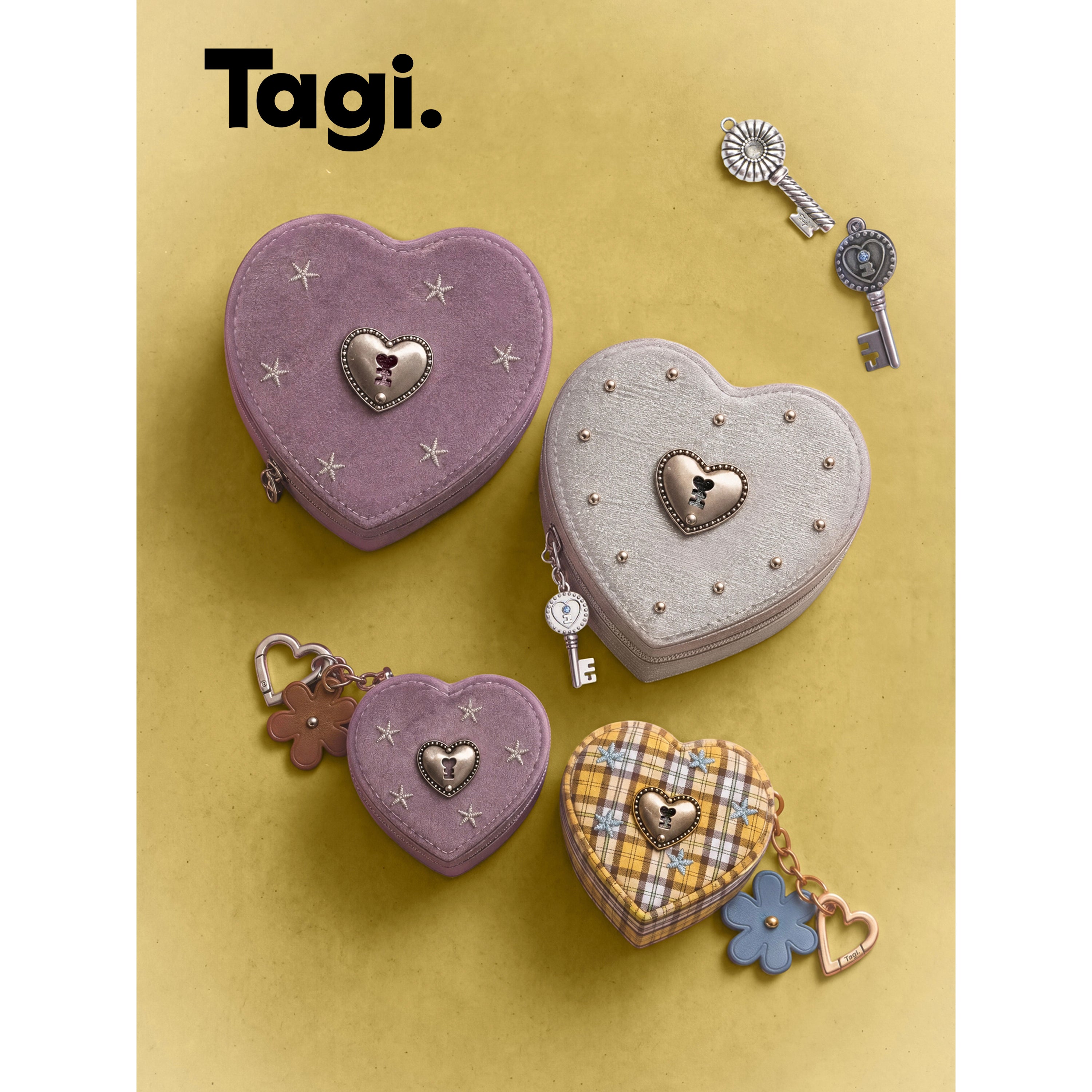 Tagi. Put-Put Heart Jewelry Box and Ring Storage Box Charm