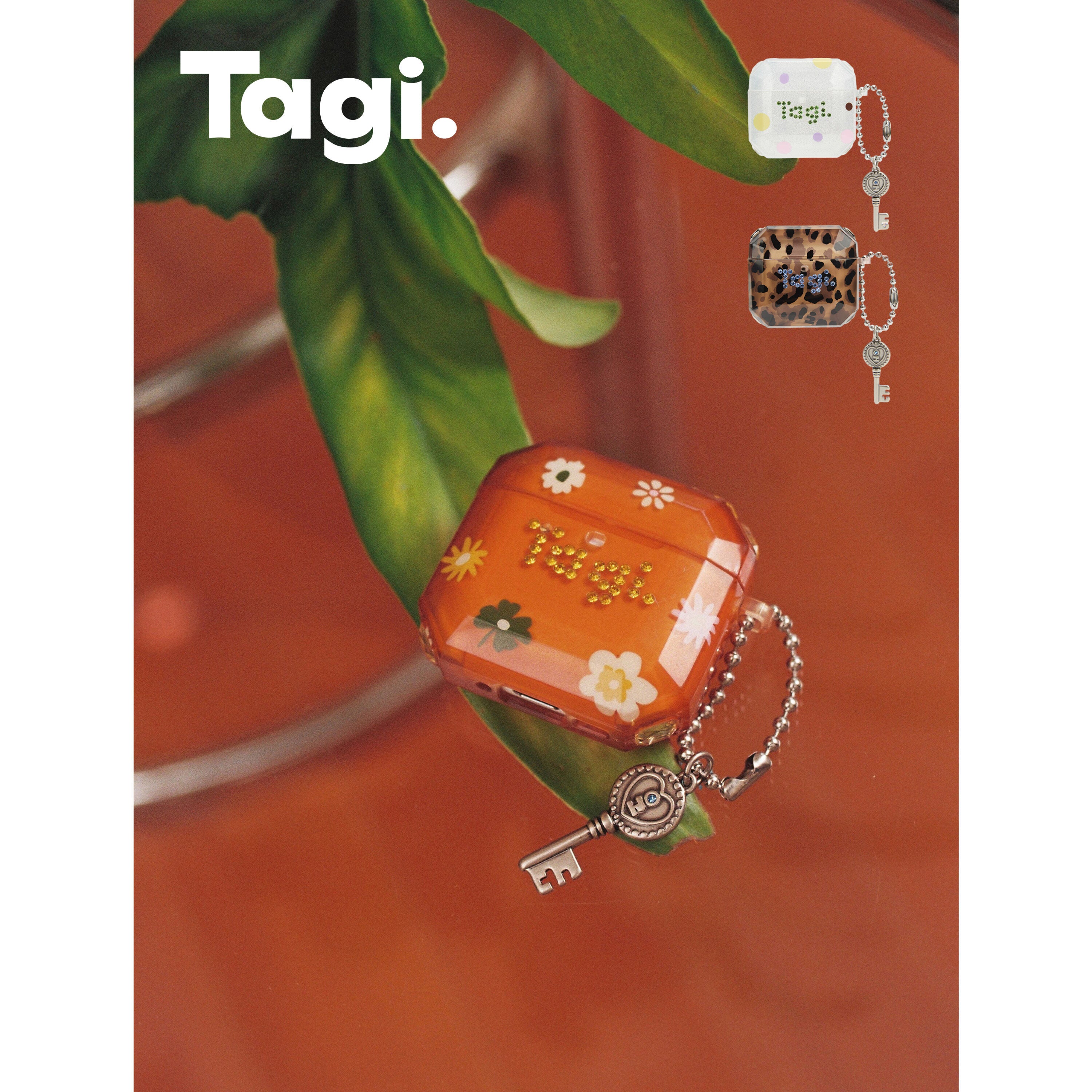 Tagi. Inspire Picnic Shining Rhinestone Earbuds Case