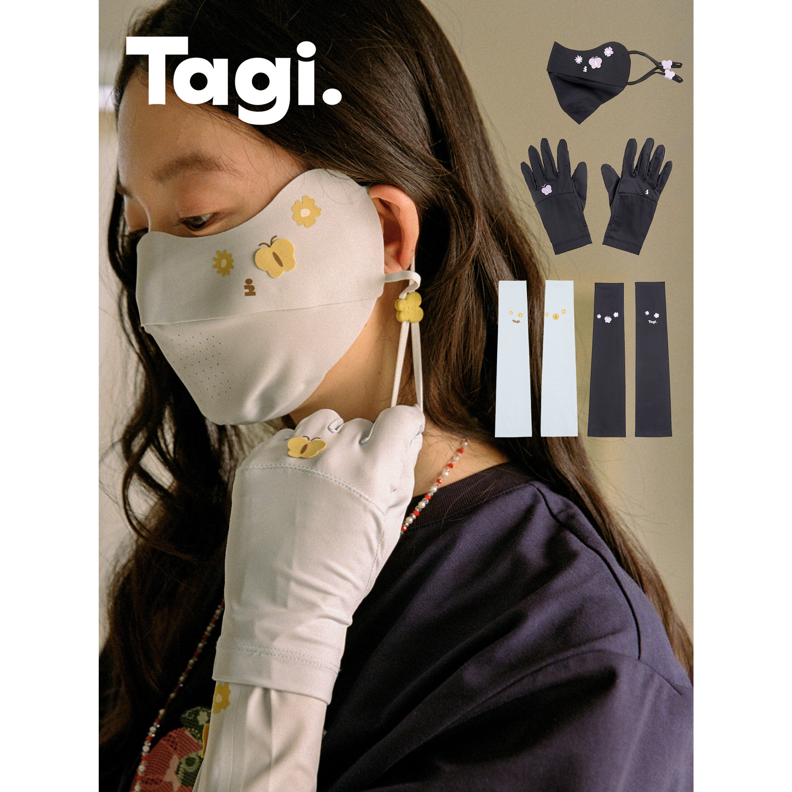 Tagi. Inspire Picnic Sun Protection Face Mask / Sleeves / Gloves