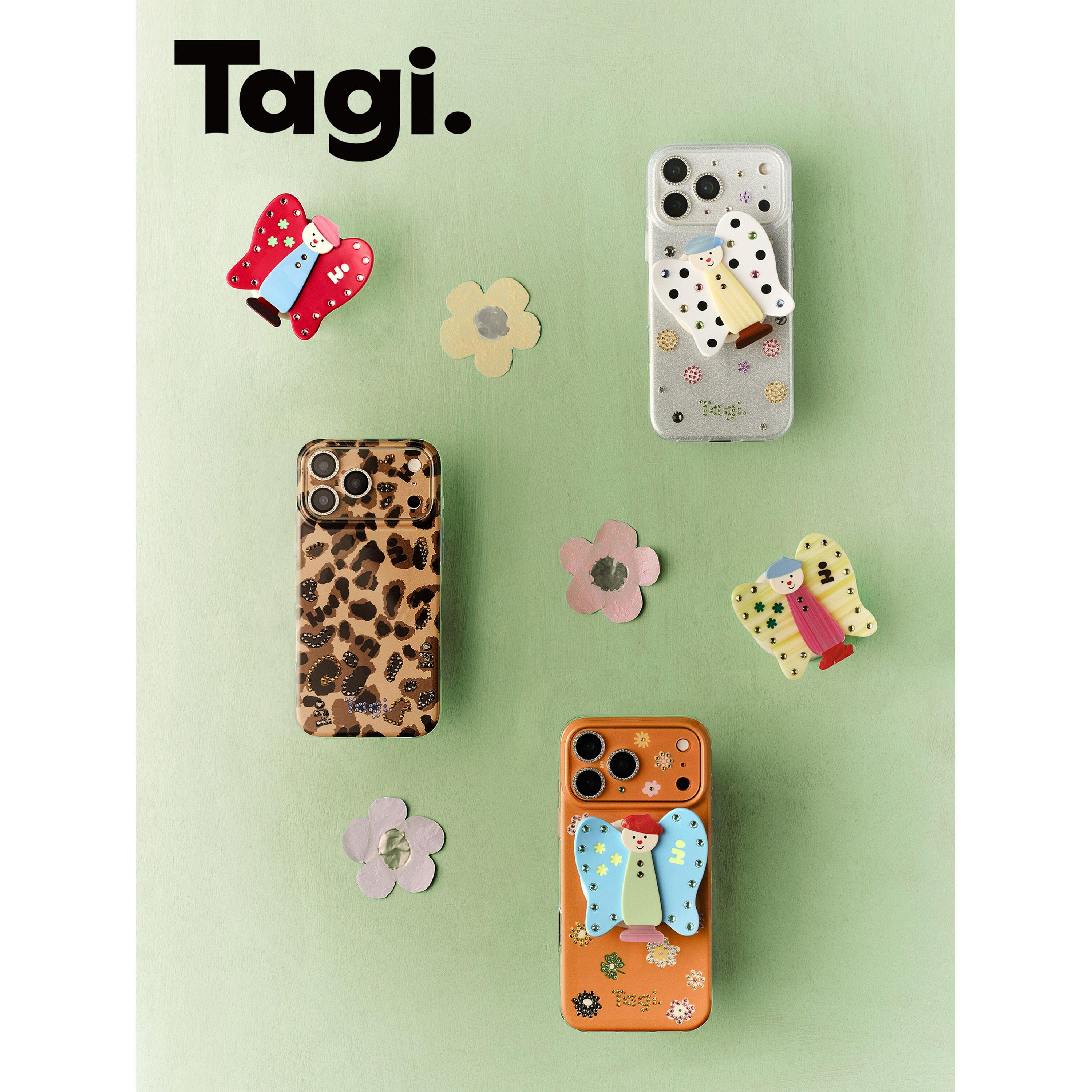 Tagi. Inspire Picnic Magnetic Phone Case/ Imagine Butterfly Magnetic Phone Holder/ Inspire Picnic Diamond Protective Film
