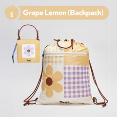 Tagi. Haha&Popcorn Puppy Print Foldable Drawstring Backpack