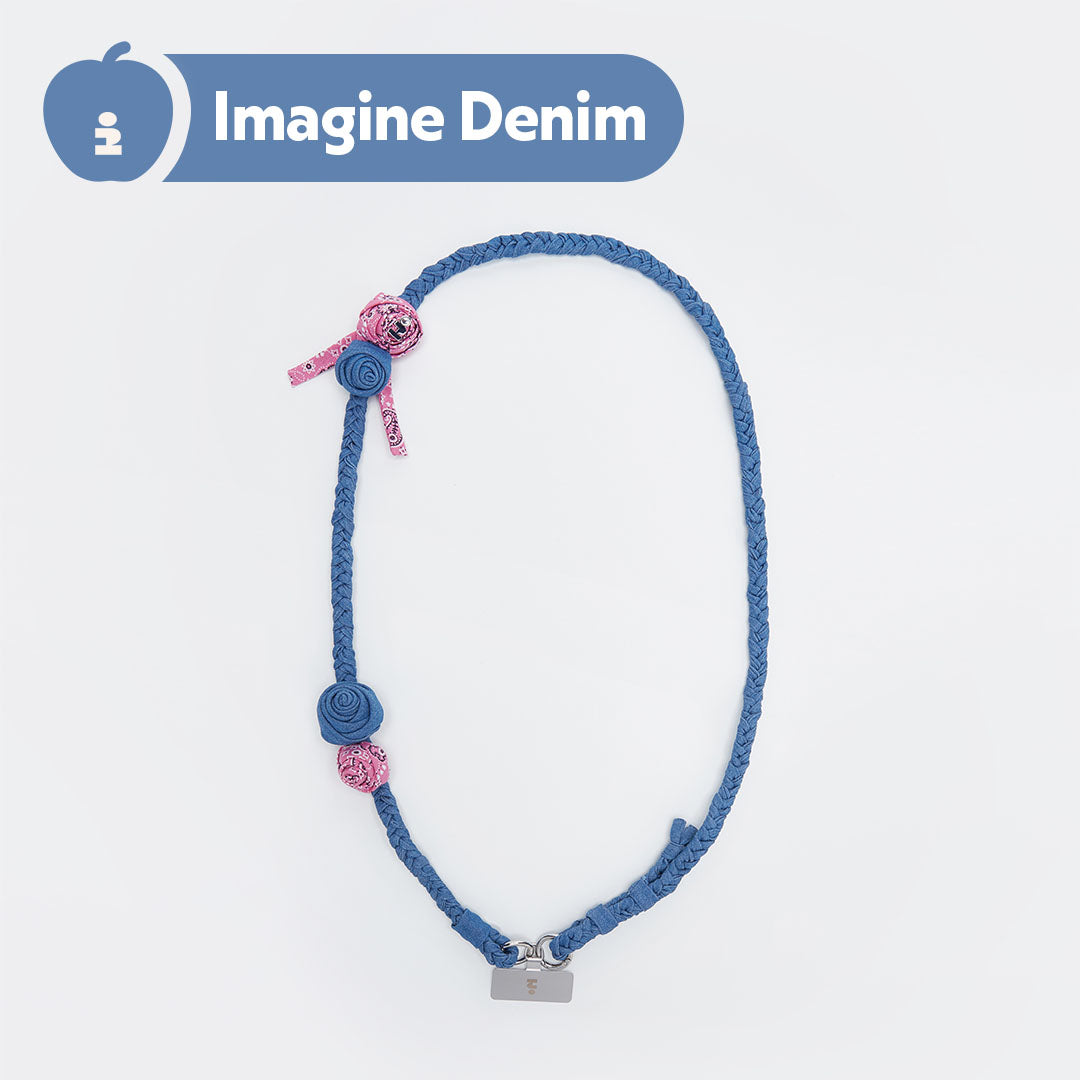 Tagi. Floral Roll-Roll Woven Phone Lanyard