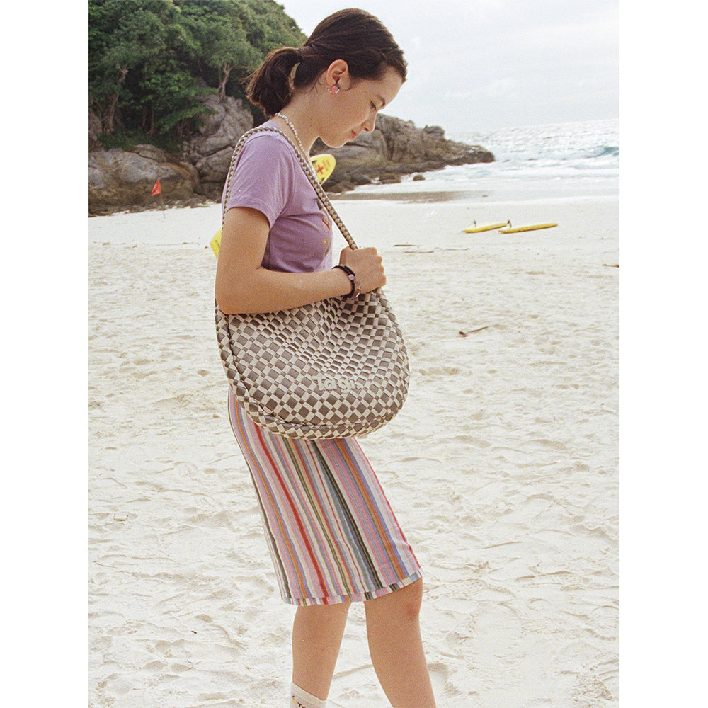 Tagi. PU Leather Woven Shoulder Bag
