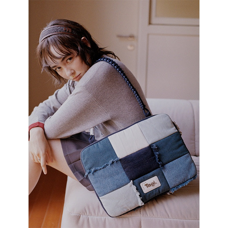 Tagi. Imagine Denim Patchwork Laptop Bag & Tagi. Corduroy Floral Patchwork Laptop Bag