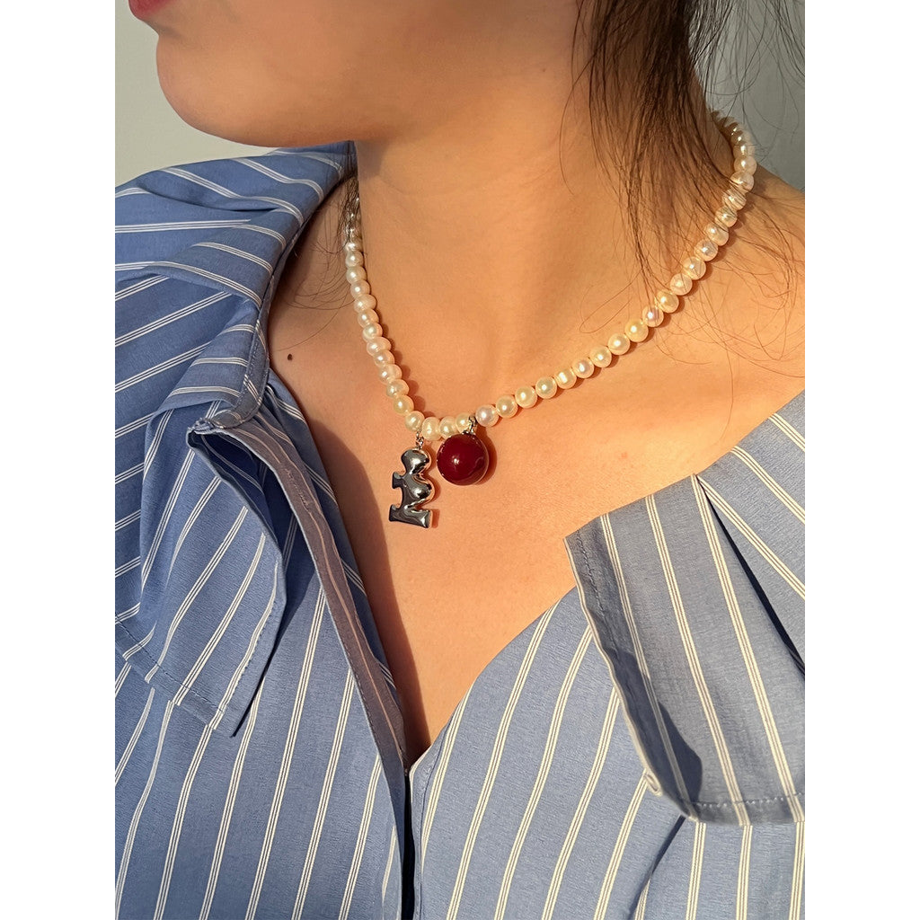 Tagi. Cream Cherry Pearl Necklace