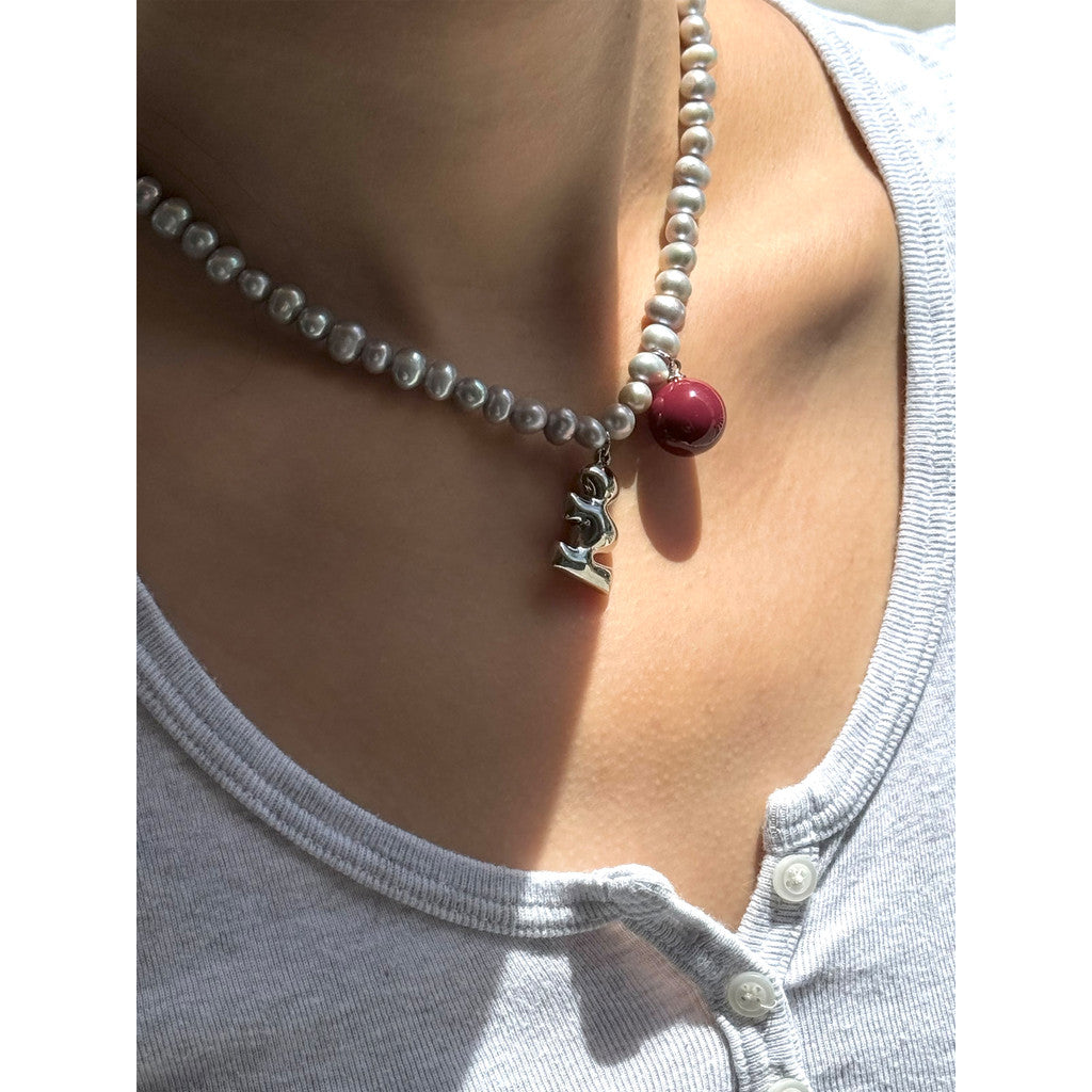 Tagi. Cream Cherry Pearl Necklace